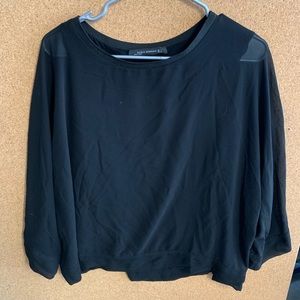 Black chiffon zara top